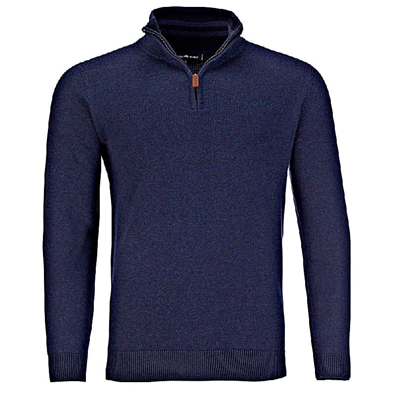 RAGING BULL KNITWEAR COTTON CASHMERE QUARTER ZIP FUNNEL NECK SWEATER