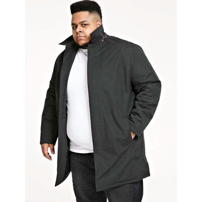 D555 WALTER CLASSIC OVERCOAT WITH FLEECE LINING BLACK