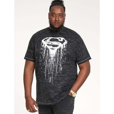 D555 OFFICIAL DC COMICS SUPERMAN LOGO T-SHIRT BLACK RENO