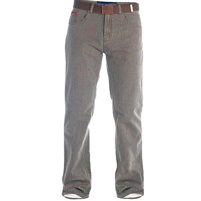 DUKE OF LONDON BRIAN WASHED CASUAL BEDFORD CORD JEANS TALL FIT BROWN
