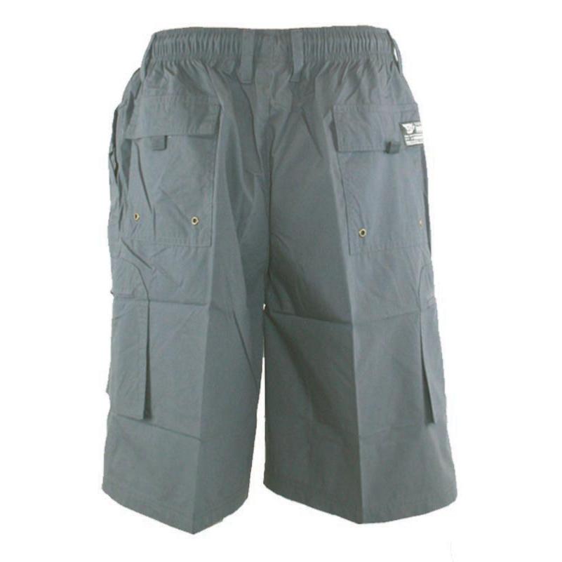 D555 NICK LIGHTWEIGHT CARGO SHORTS WITH ELASTICATED STRETCH WAISTBAND DARK GREY
