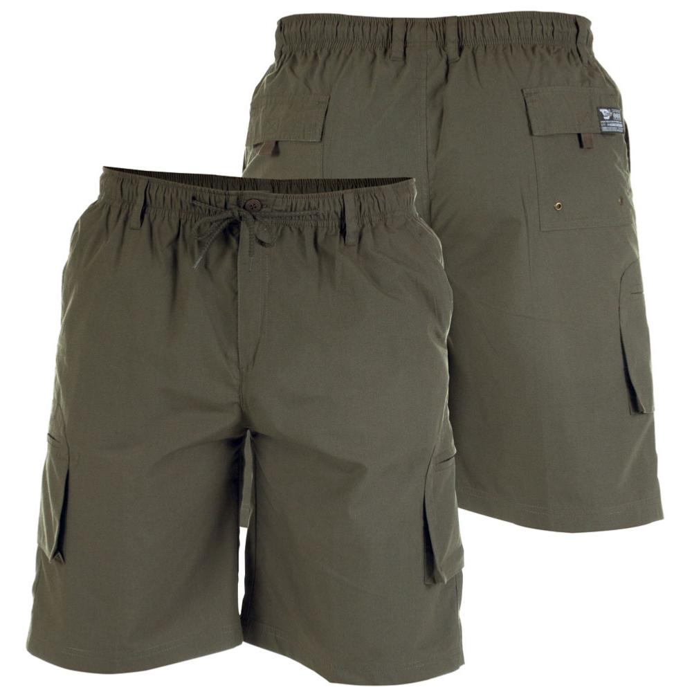 D555 NICK LIGHTWEIGHT CARGO SHORTS WITH ELASTICATED STRETCH WAISTBAND KHAKI