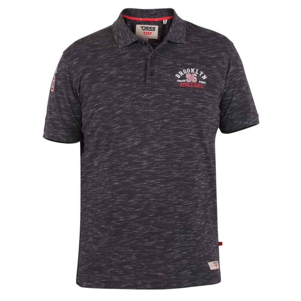 D555 CLAWTON BROOKLYN ATHLETICS RENO POLO WITH CHEST AND SLEEVE EMBRIODERY CHARCOAL - 7XL CLEARANCE