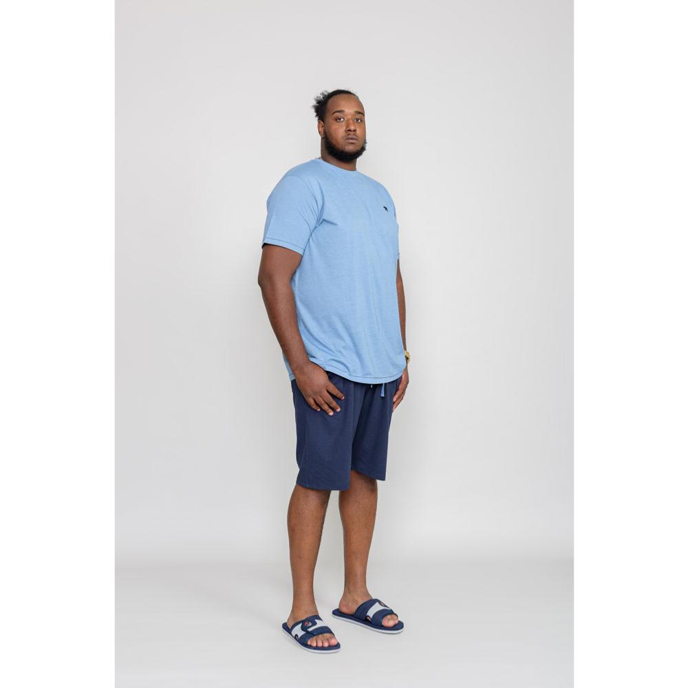 D555 STANMORE KINGSIZE JERSEY T-SHIRT AND SHORTS PYJAMA SET NAVY/BLUE