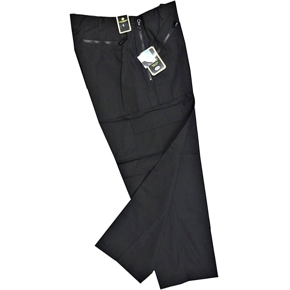 CARABOU Active Wear multi Pocket Outdoor Work Trouser Black