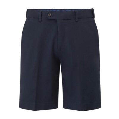 SKOPES Mens Big Peach Cotton Chino Shorts with Comfort Stretch Waist Navy