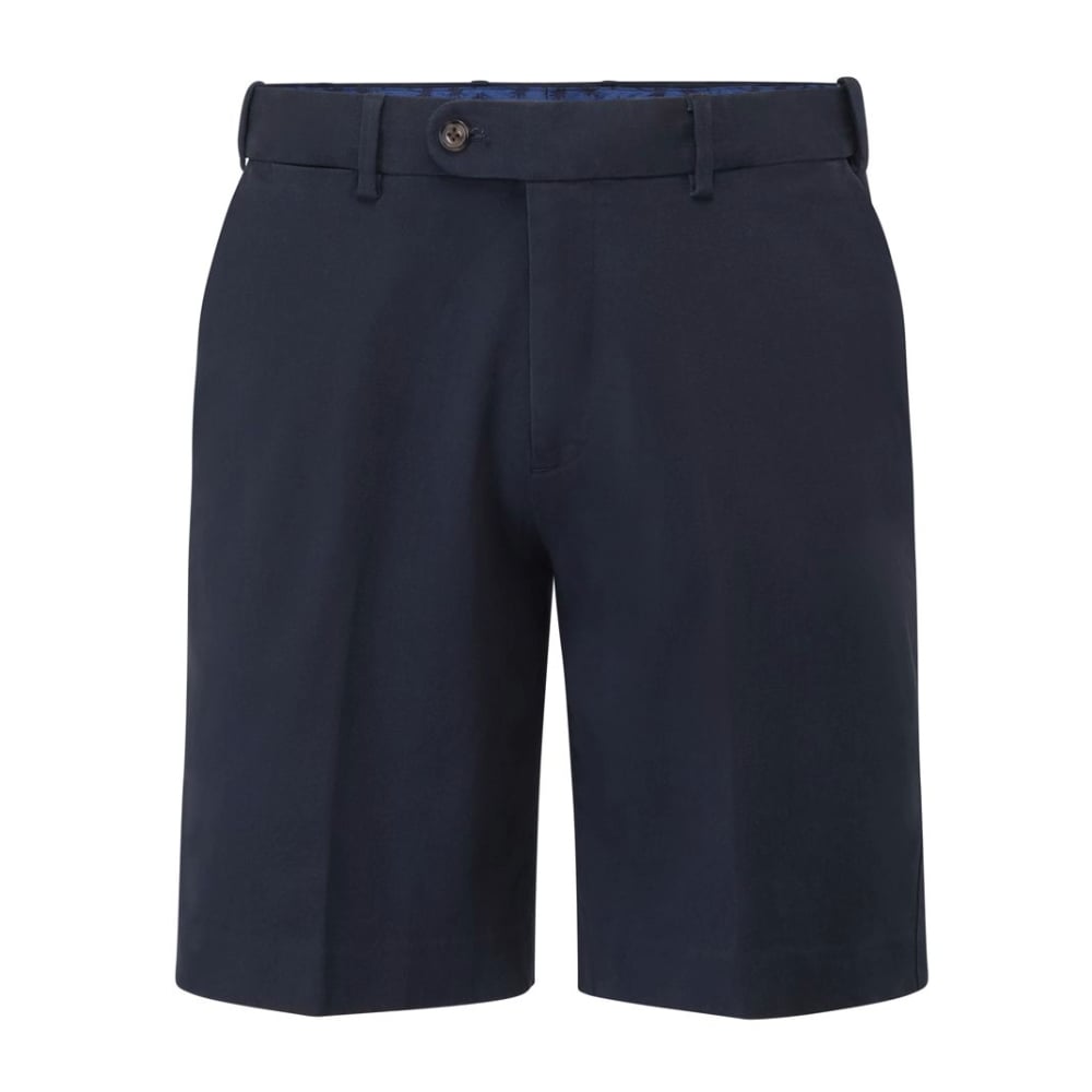 SKOPES Mens Big Peach Cotton Chino Shorts with Comfort Stretch Waist Navy