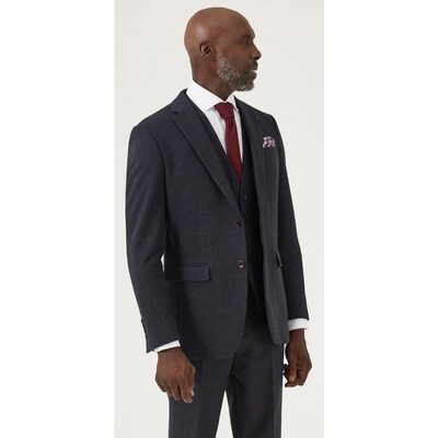 SKOPES AIKEN WOOL BLEND JACKET NAVY RED CHECK
