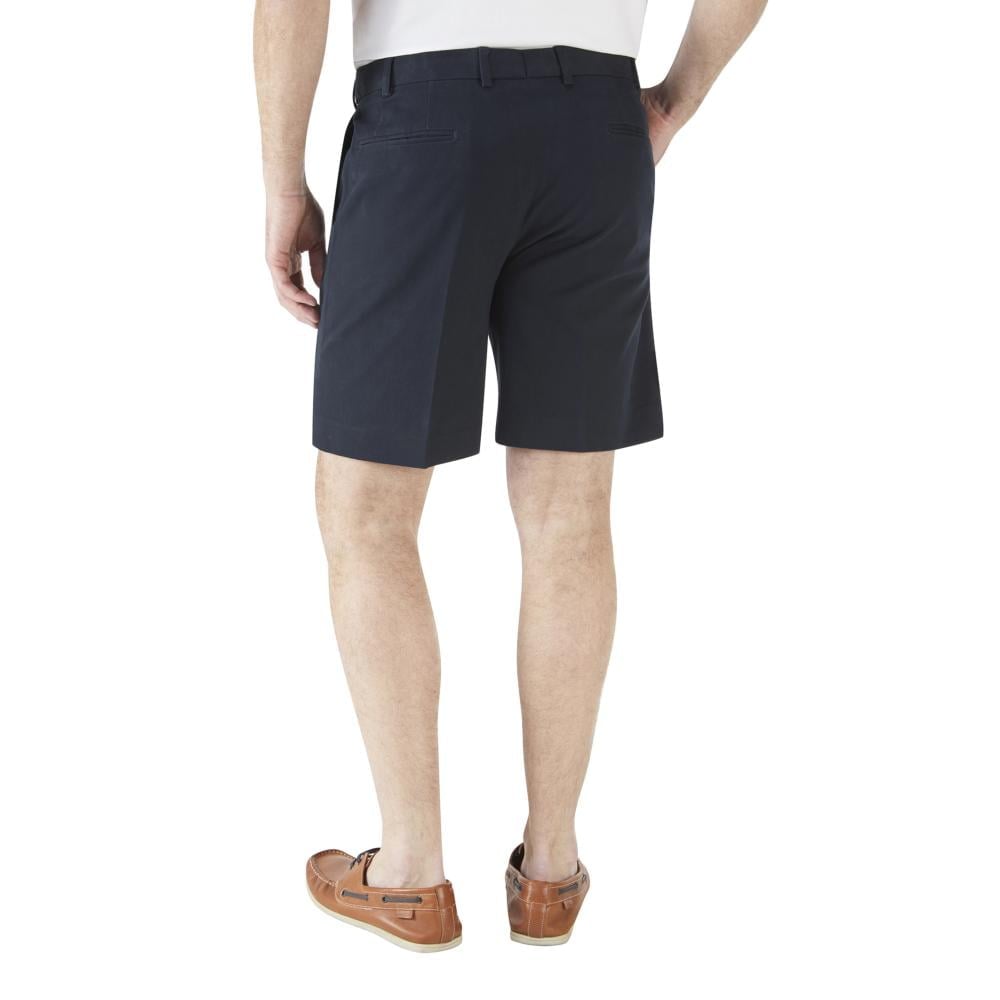 SKOPES Mens Big Peach Cotton Chino Shorts with Comfort Stretch Waist Navy