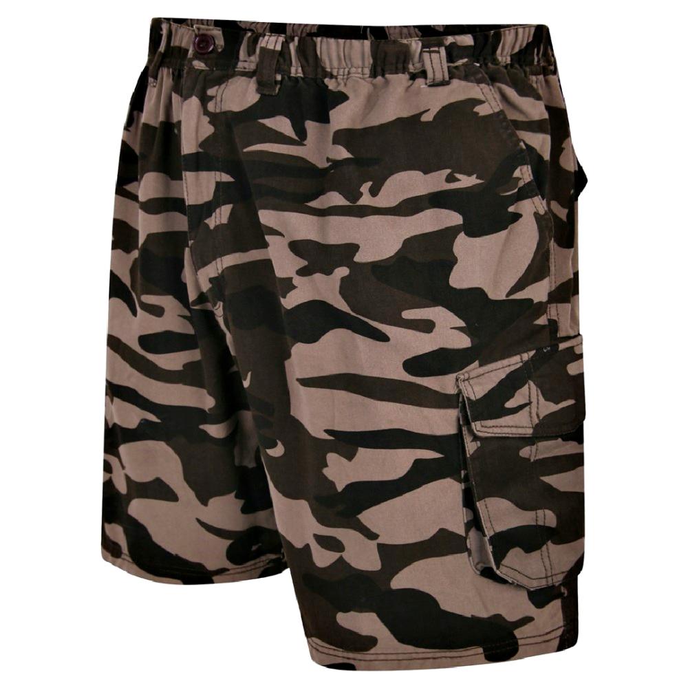 ESPIONAGE COTTON CANVAS CARGO SHORTS CAMO