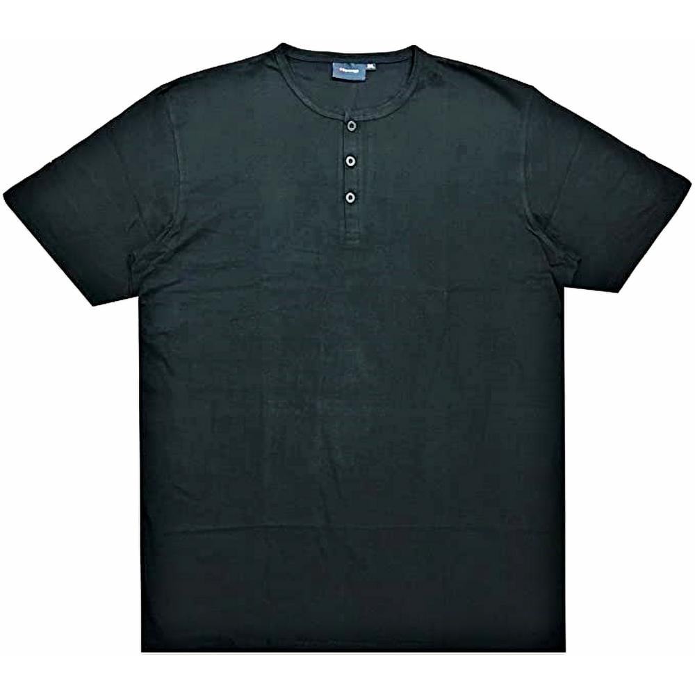 ESPIONAGE NATURAL COTTON GRANDAD T-SHIRT BLACK