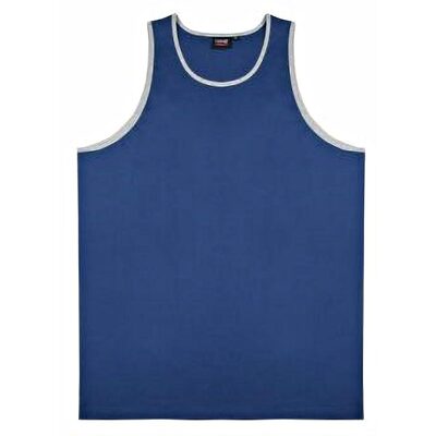 ESPIONAGE CONTRAST TRIM SPORTS VEST BLUE/GREY