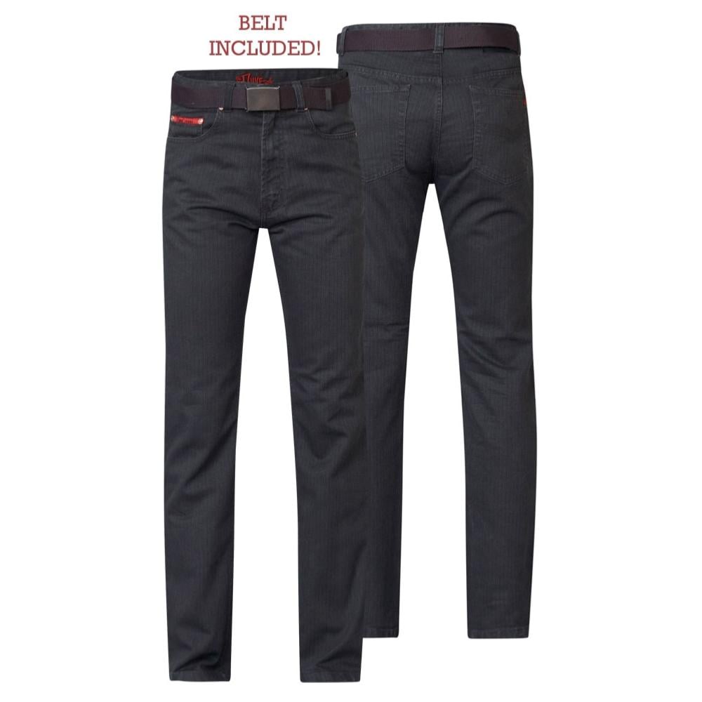 DUKE OF LONDON CANARY WASHED BEDFORD CORD JEANS CHARCOAL GREY