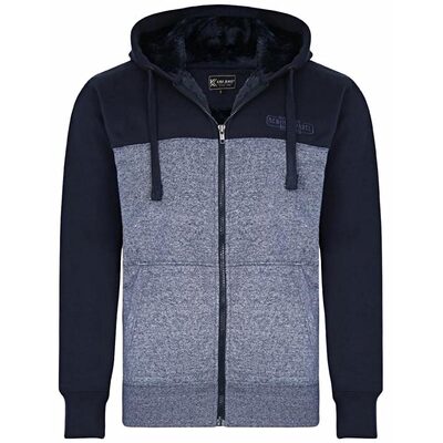 KAM KINGSIZE WARM SHERPA LINED HOODY NAVY