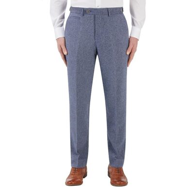 SKOPES JUDE HERRINGBONE EFFECT TROUSERS BLUE