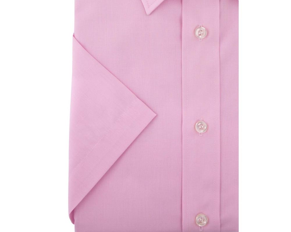 DOUBLE TWO NON-IRON COTTON RICH SHORT SLEEVE SHIRT PINK