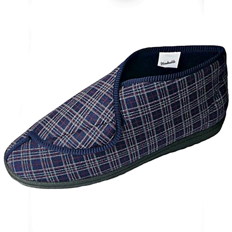 COMFYLUX James Big Mens Wide Fit Velcro Bootee Slippers MS220