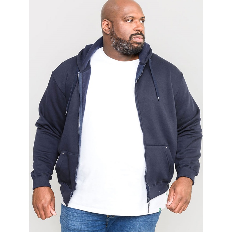 D555 ROCKFORD CANTOR KING SIZE FULL ZIP HOODED SWEATSHIRT NAVY