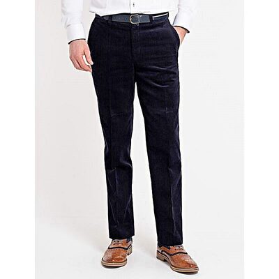 DOUGLAS AND GRAHAME San Remo Stretch Cord Trousers with belt NAVY
