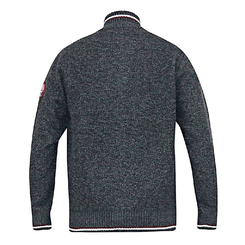 D555 ABERDARE KNITTED ZIP THROUGH SWEATER WITH BONDED FLEECE LINING CHARCOAL