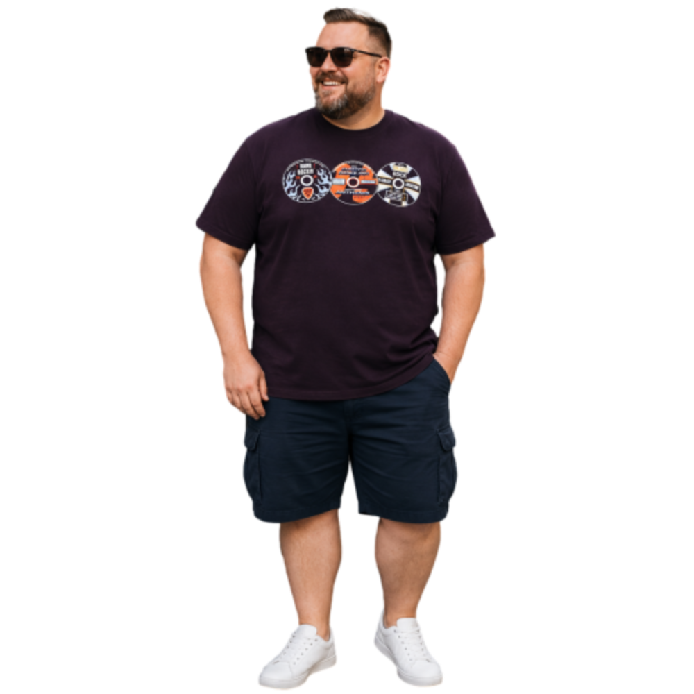 D555 GIBBS VINTAGE CDS PRINT CREW NECK TEE SHIRT