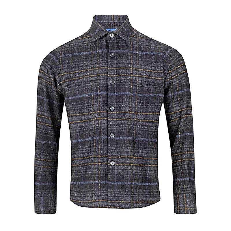 DG'S DRIFTER LONG SLEEVE CHECKED BRUSHED SHIRT GIOVANNI CHARCOAL