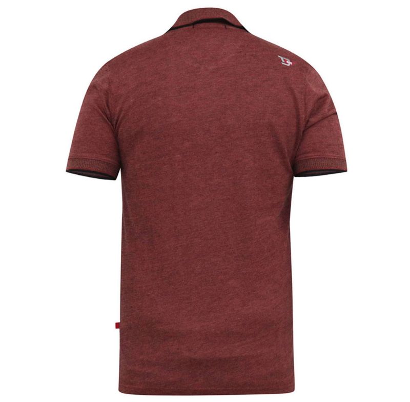 D555 TROY Textured Polo Shirt RUST 611604