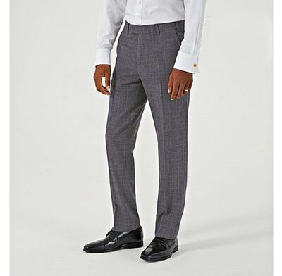 JACOB - SKOPES GREY CHECK SUIT TROUSERS