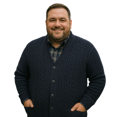 ESPIONAGE CABLE KNIT CARDIGAN NAVY
