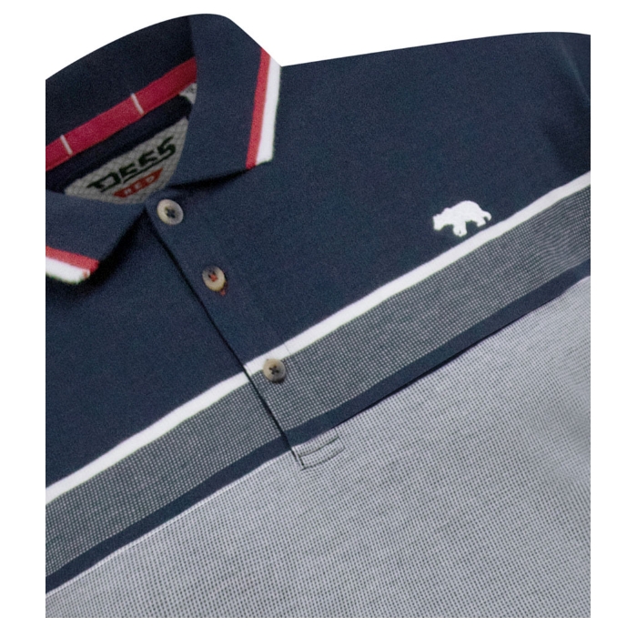 D555 Tipton Men's Stripe Jacquard Polo Shirt