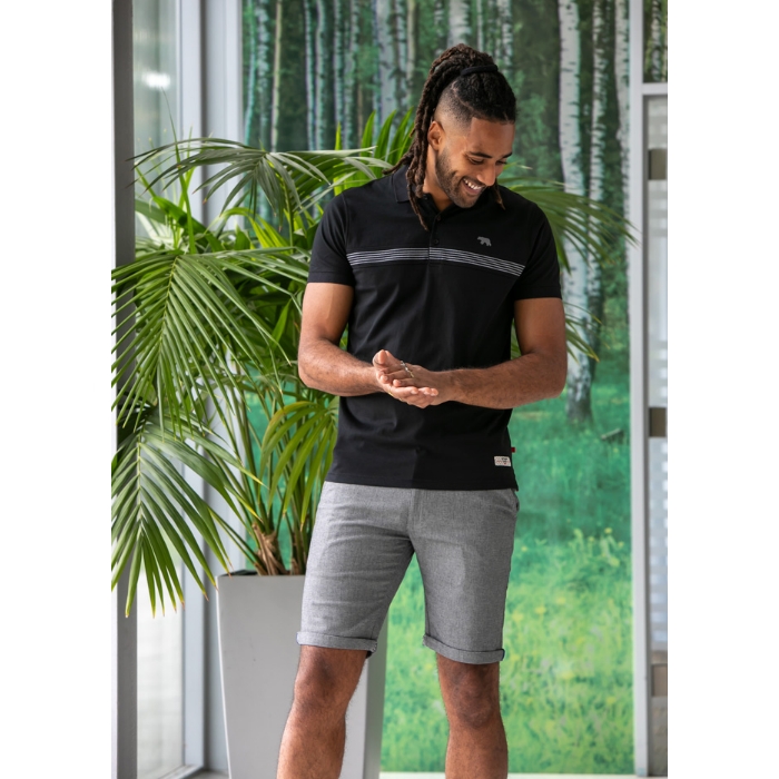 D555 Stafford Big Men's Cut and Sew Polo Shirt Black