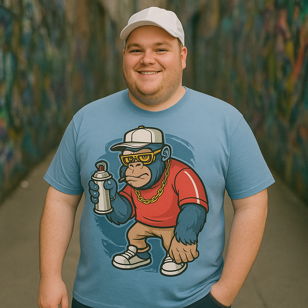 ESPIONAGE Graffiti Bar Print Big T-Shirt T433