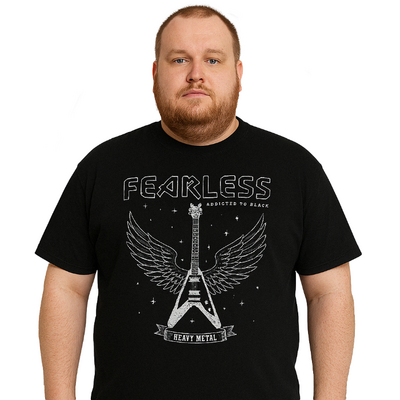 ESPIONAGE Fearless Print Big T-Shirt