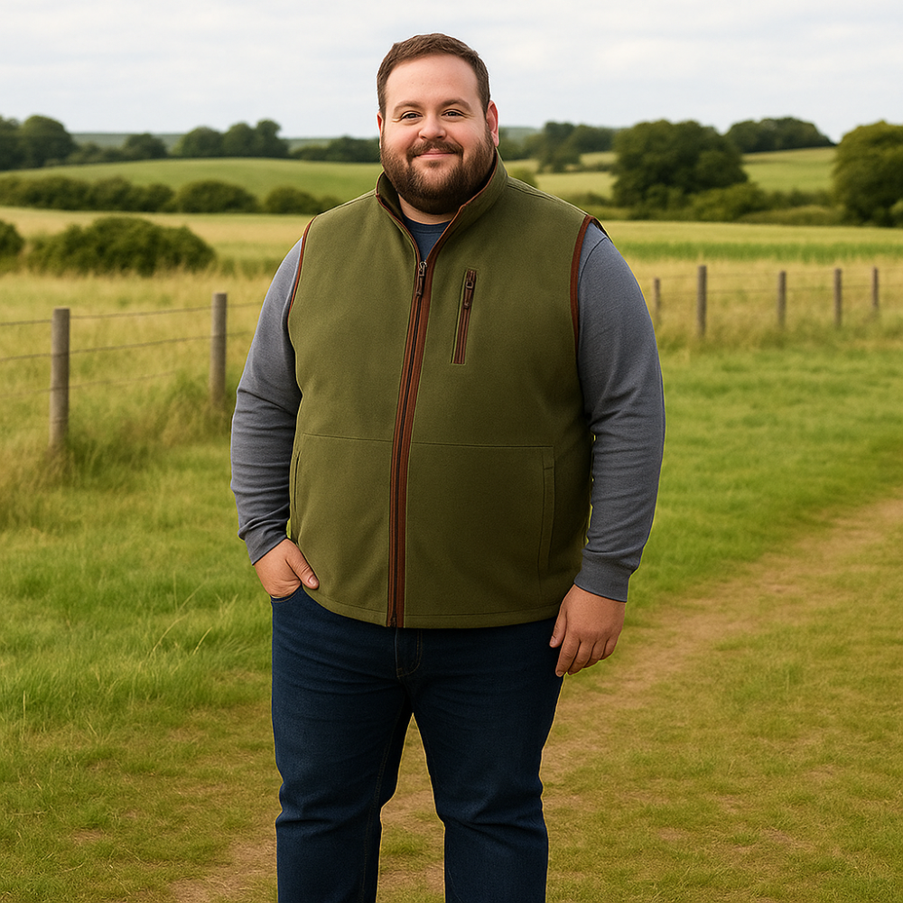 ESPIONAGE Full Zip Micro Fleece GILET GREEN FL047
