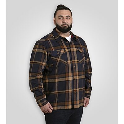 D555 ALDERSHOT Heavy Weight Over Shirt Shacket with Two Button Chest Pockets TAN/NAVY