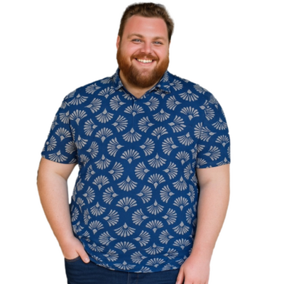 ESPIONAGE Shell Print Jersey Polo P219