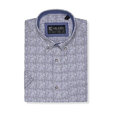 2XL to 8XL KAM Short Sleeve Premium Geo Print Shirt FIG KBS PO56 Another Great Stylish shirt from KAM JEANS Est 1985 fashioned in 100% Turkish Cotton. A  Smooth Soft handle, Cool Premium Short sleeve shirt, suitable for Smart casual wear, with an eye