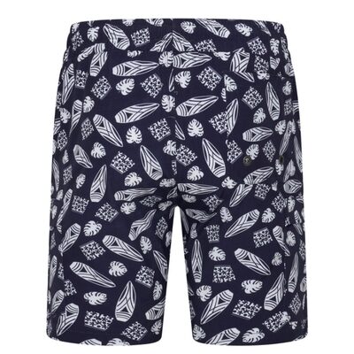 KAM Big Mens Surf Print Navy Swim Shorts KBS3023