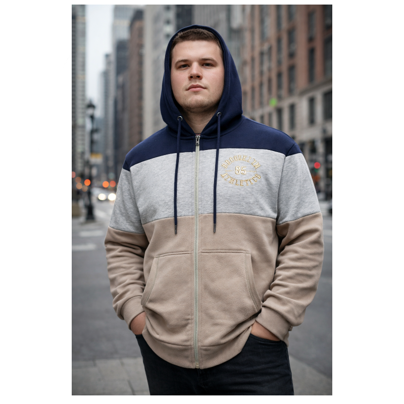 2XL - 8XL £39.50 KAM Zip Thru Cut and Sew Brooklyn Hoody