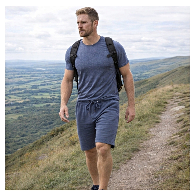 KAM Interlock Casual Shorts with Pin Pleat detail and Zipped Pocket KBS3321 NAVY