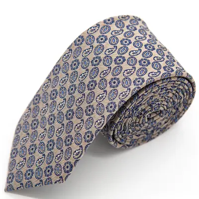 DOUBLE TWO EXTRA LONG NATURAL SMALL PAISLEY PATTERN TIE