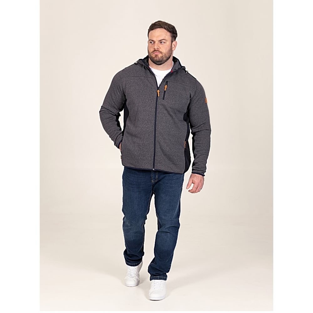 D555 Big Mens Bonded Fleece Hoodie with Detachable Hood CONRAD 642003