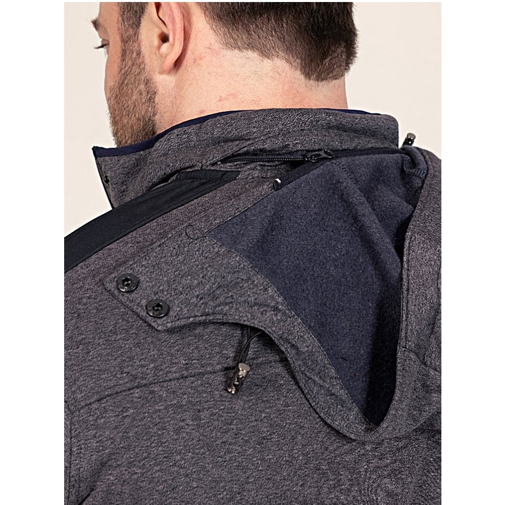 D555 Big Mens Bonded Fleece Hoodie with Detachable Hood CONRAD 642003