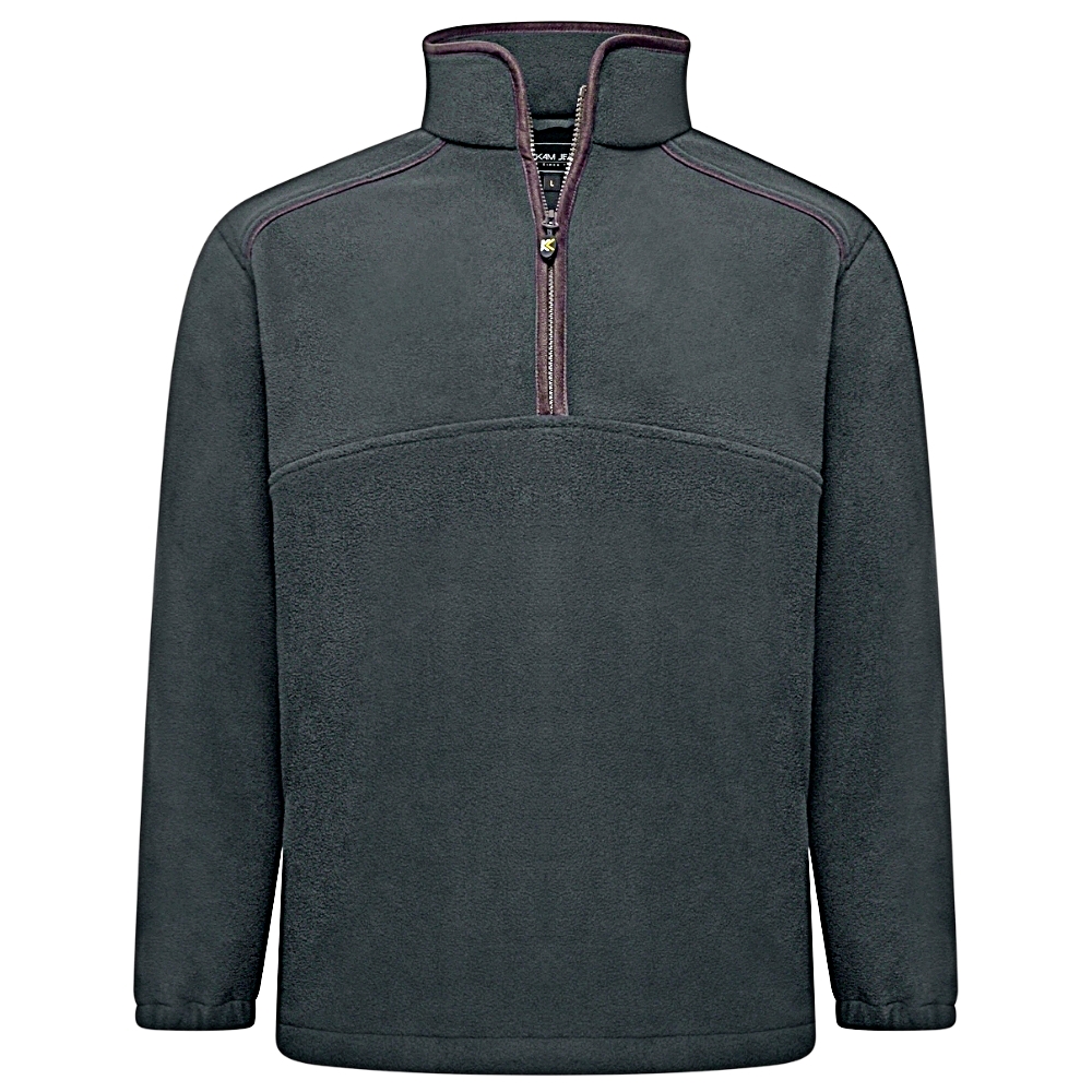 2XL to 8XL KAM Big Men's 1/4 Zip Fleece Jacket CHARCOAL KV151