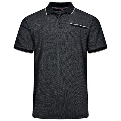 KAM Dobby Pique Polo Shirt BLACK KBS5555