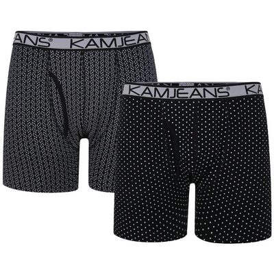 KAM Twin Pack Jersey Printed Boxers KBS810 is a 2-Pack of Printed Stretch Cotton boxer shorts designed big men in larger sizes 2XL 3XL 4XL 5XL 6XL 7XL 8XL