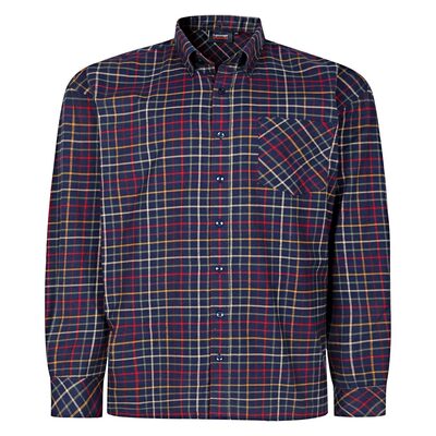 Big Sizes up to 6XL ESPIONAGE Long Sleeve Brushed Check Shirt NAVY SH448