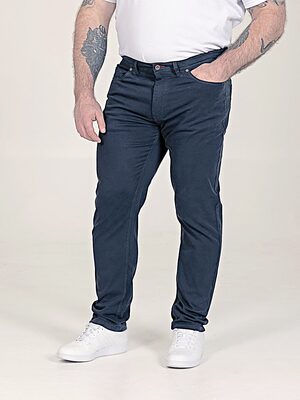 D555 KELVIN Tapered Fit Stretch Twill Chino with Peach Finish NAVY 502003