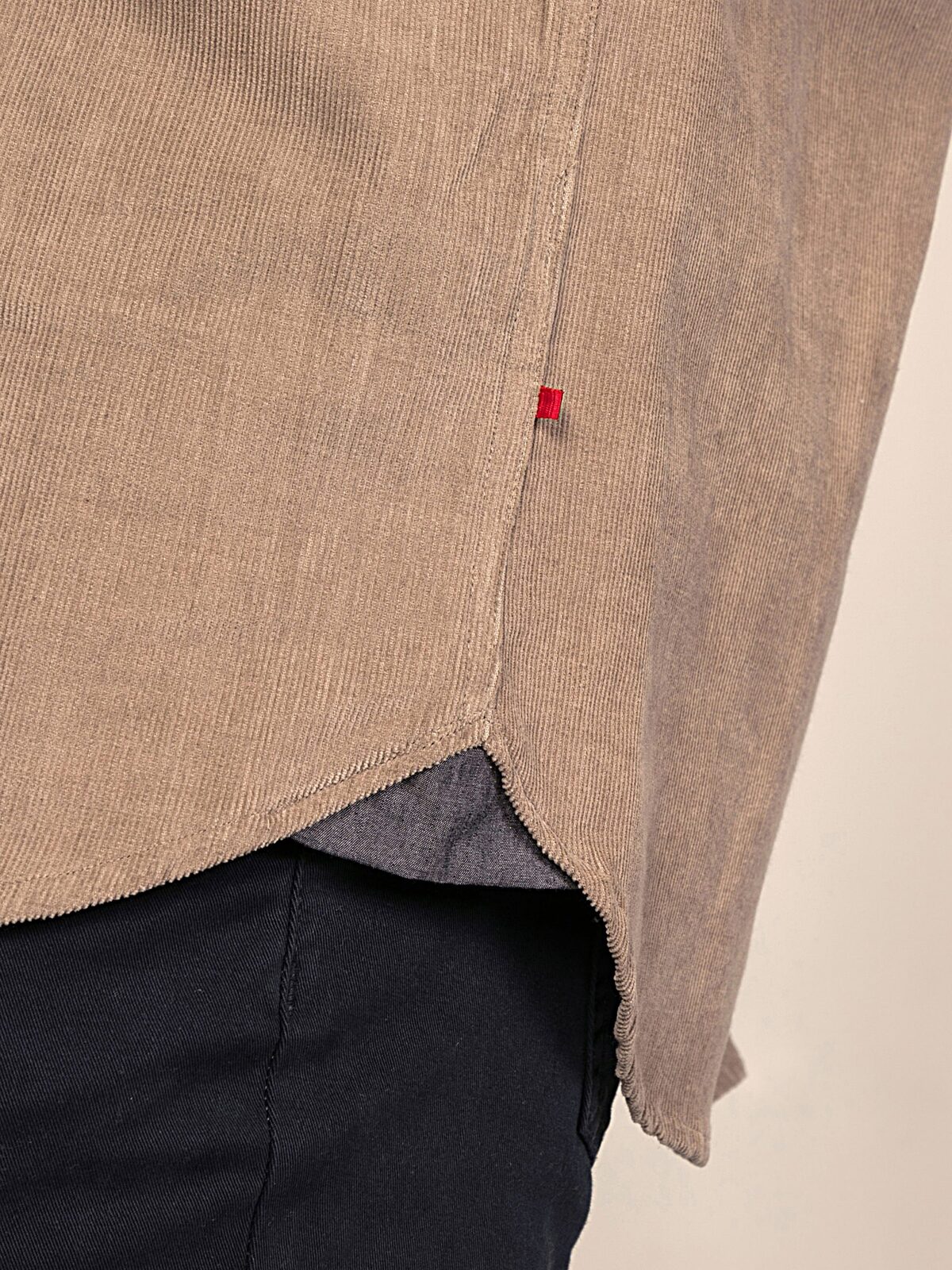 D555 CAREY Corduroy Shirt with Chest Pocket TAN112003
