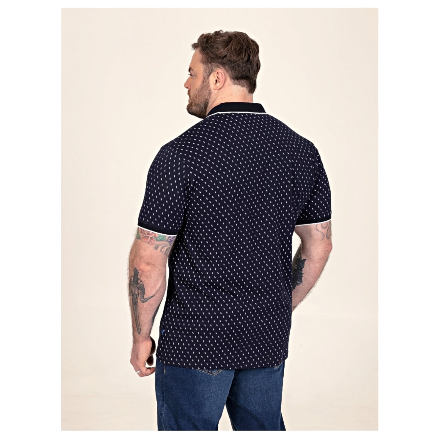 Jacquard Collar and Pocket NAVY 2x- 6xl